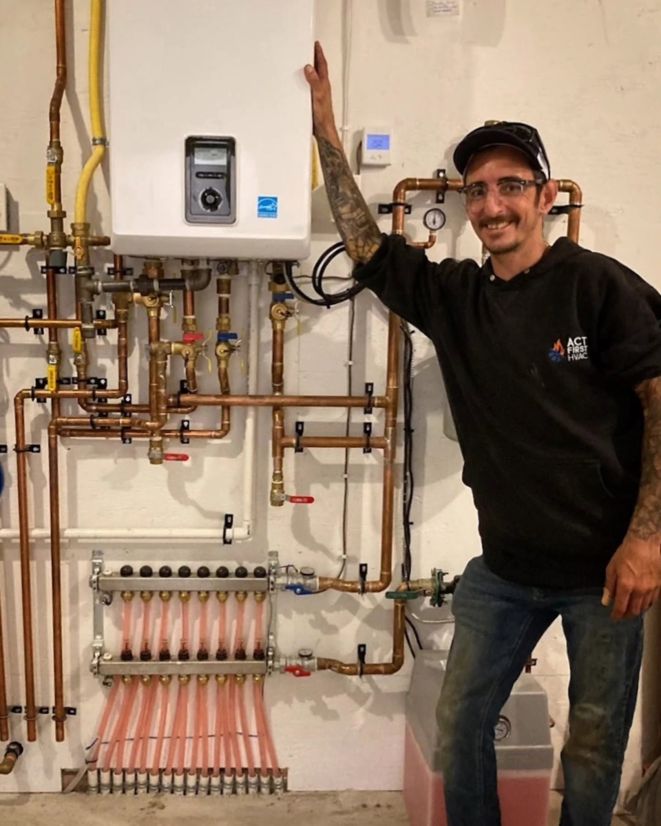 Cole Terry on a boiler install